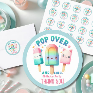Zomer Ijslolly Popsicle Ijs Verjaardag Kinderen Ronde Sticker