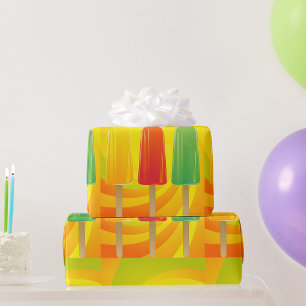 Zomer Ijslolly Trio Felgekleurde Popsicles Cadeaupapier