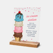 Zomer Ijsstation Modern Bruidsfeest Acryl Bord (Hoek)