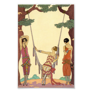 zomer in Frankrijk Art Deco Foto Afdruk