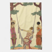 Zomer in Frankrijk Art Deco Kitchen Towel Theedoek (Verticaal)