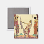 zomer in Frankrijk Art Deco Magneet (Voorkant / Achterkant)