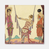 zomer in Frankrijk Art Deco Magneet (Voorkant)