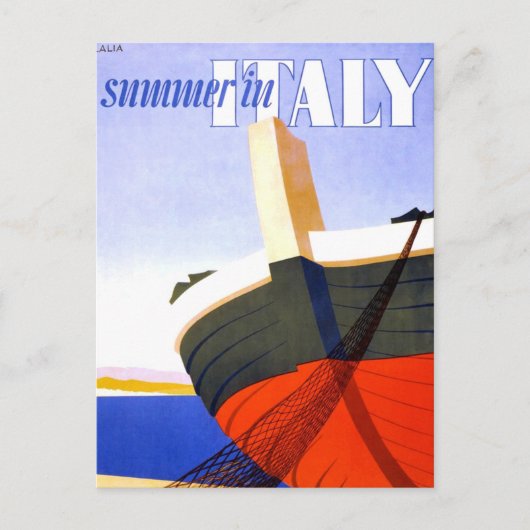 Zomer in Italië Vintage Travel Briefkaart (Voorkant)