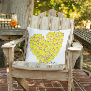 Zomer in Love - Zon & Strand Hartjes Buitenkussen