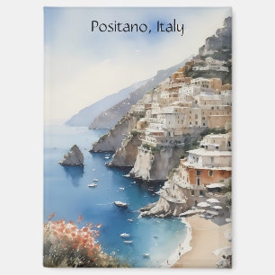 Zomer in Positano Italië Aquarel Illustratie Magneet