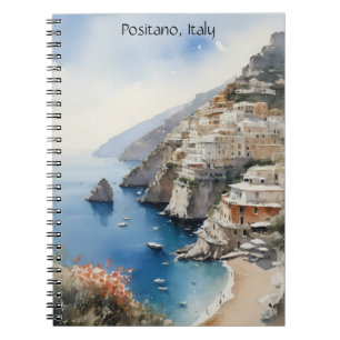Zomer in Positano Italië Aquarel Illustratie Notitieboek