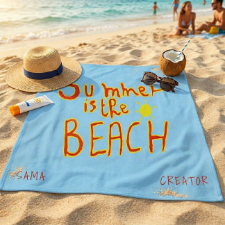 Zomer Is Het Strand Aangepaste Strandtowel Strandlaken