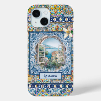 zomer italiaans florale blauwe tegels citrus monog