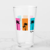 Zomer jaren 1980 Palm Tree  Vibes Glas (Voorkant)