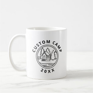 Zomer jeugdkamp hut op eiland custom design koffiemok