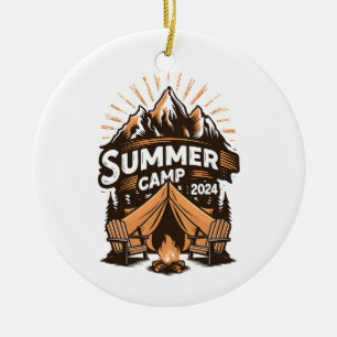 Zomer Kamp 2024 Zomer Kamperen Vakantie Matching Keramisch Ornament