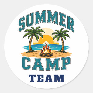 ☀️ Zomer Kamp Staf Typografie 👕 Ronde Sticker