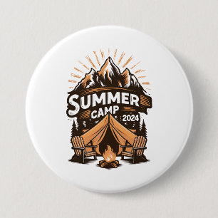 Zomer Kamp Vakantie Matching 2024 Ronde Button 7,6 Cm