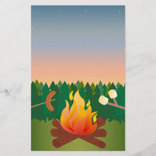 Zomer Kampvuur Hot Dogs en S'mores Flyer