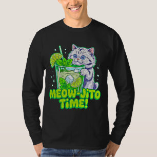 Zomer Kat Meow-Jito Tijd - Grappige Tropische Feli T-shirt