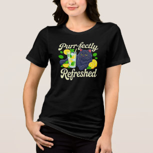 Zomer Kat Moeder Purr-fect Verfrist Zwart Kat Tri-Blend Shirt