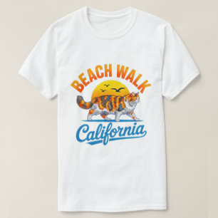 Zomer Kat Strand Wandel California Retro Schotse K T-shirt