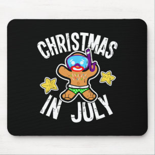Zomer Kerst Gingerbread Man Snorkel Voor Kerstmis Muismat