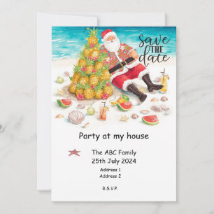 Zomer kerstfeest met Kerstman picknick Kaart