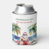 Zomer Kerstman I Kerstmis in juli Blikjeskoeler (Blikje Voorkant)