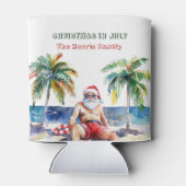 Zomer Kerstman I Kerstmis in juli Blikjeskoeler (Achterkant)