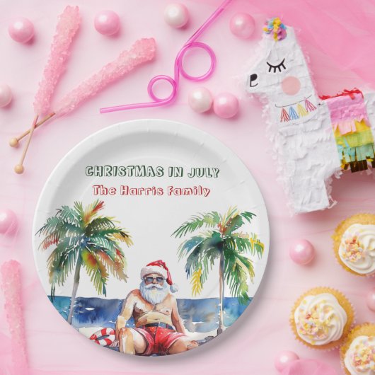 Zomer Kerstman I Kerstmis in juli Papieren Bordje