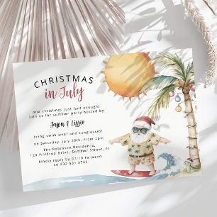 Zomer Kerstman Kerstfeest in juli-feestje Kaart