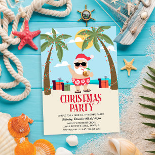 Zomer Kerstman Kerstfeest Uitnodiging