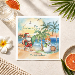 Zomer Kerstman & Sneeuwman Kerstmis in juli Servet