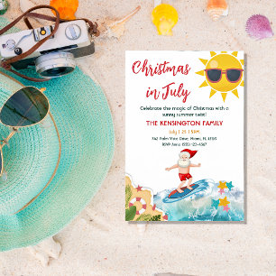 Zomer Kerstman Tropisch Strand Kerstmis in Juli Kaart