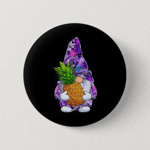 Zomer Kerstmis Hawaiaanse Ananas Gnome Kerstmis In Ronde Button 5,7 Cm