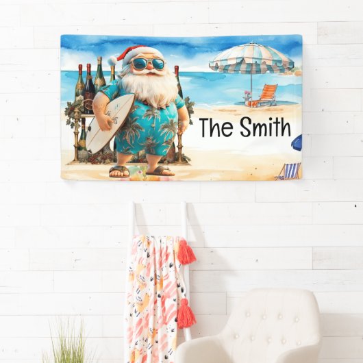 Zomer Kerstmis in juli Sinterklaas op het strand Spandoek (Insitu)