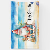 Zomer Kerstmis in juli Sinterklaas op het strand Spandoek (Verticaal)