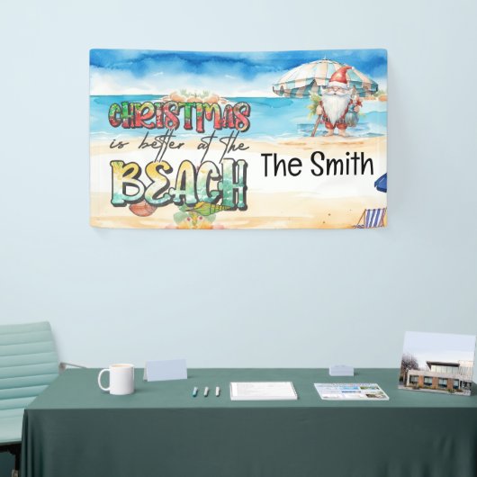 Zomer Kerstmis in juli Sinterklaas op het strand Spandoek (Beurs)