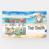 Zomer Kerstmis in juli Sinterklaas op het strand Spandoek (Horizontaal)