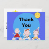 Zomer Kinder Pool Party Verjaardag Bedankt Briefka Briefkaart (Voorkant / Achterkant)