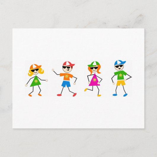 Zomer Kinderen Briefkaart (Voorkant)