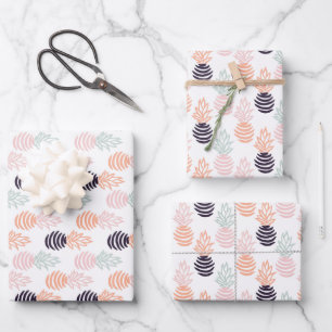 Zomer kleurrijk ananas fruit patroon inpakpapier vel