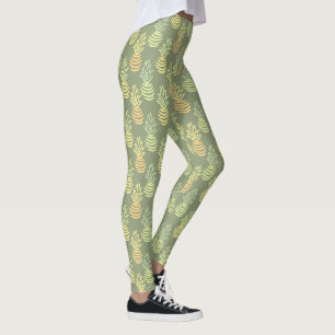 Zomer kleurrijke ananas fruit groen patroon leggings