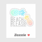 Zomer kleurrijke ananas strand graag sticker (Vel)