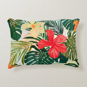Zomer kleurrijke hawaiian naadloos patroon met tro accent kussen