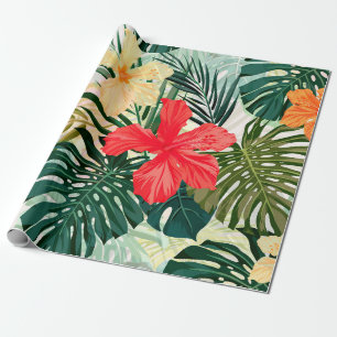 Zomer kleurrijke hawaiian naadloos patroon met tro cadeaupapier