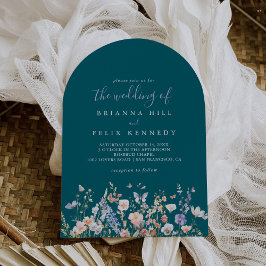 Zomer Kleurrijke Wilde Bloem Groen De Trouwdag Van Kaart