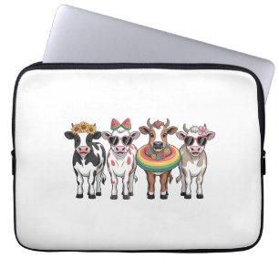 Zomer koeien PNG, Strand boerderij Laptop Sleeve