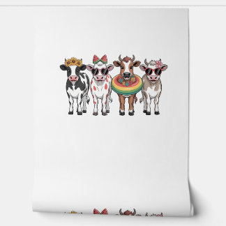 Zomer koeien PNG, strandboerderij Behang