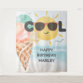 Zomer Koel | Tropisch strand ijs verjaardag Wandkleed (Voorkant)