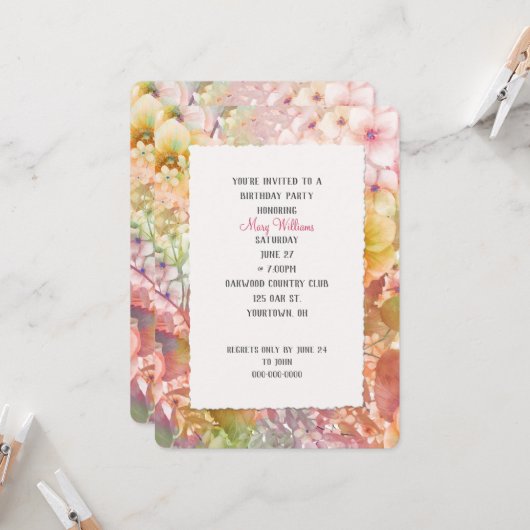 Zomer Kosmos Verjaardagsfeest Kaart (Voorkant / Achterkant in situ)