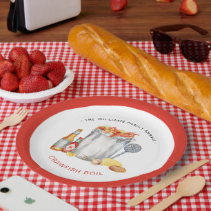 Zomer Kreeft Kookfeest   Low Country Boil Picknick Papieren Bordje