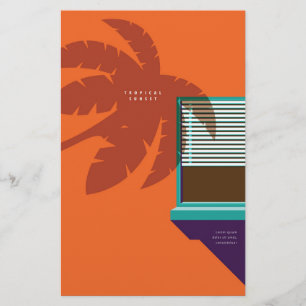 Zomer lay-out poster briefpapier